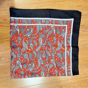 VINTAGE RED GREY PAISLEY SCARF